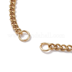 304ステンレススチールチェーンブレスレットの作り方  ゴールドカラー  10-1/8インチ（25.6~25.8cm）&nbsp;AJEW-JB01210-01