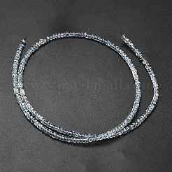 天然石アクアマリンビーズ連売り  ロンデル  3x2mm  穴：0.8mm  約235個/連  16.54''（42センチメートル）&nbsp;G-Z114-A02
