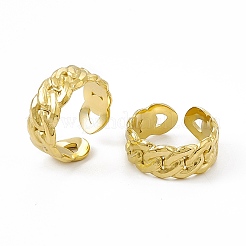 Ion Plating(IP) 304 Stainless Steel Cuff Ring for Women&nbsp;RJEW-C060-21G
