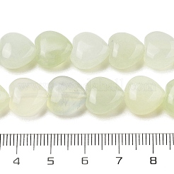 天然新しいヒスイの​​ビーズ連売り  ハート  12x11.5~12x5~6mm  穴：1mm  約42個/連  15.28''（38.8センチメートル）&nbsp;G-H005-C16-02