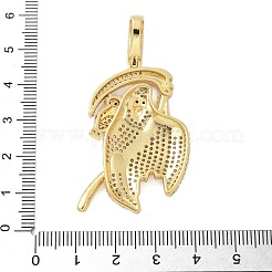 Brass Micro Pave Cubic Zirconia Pendants&nbsp;KK-P293-35C-G