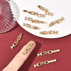シェグレイス 真鍮製マイクロパヴェ クリアキュービックジルコニア フォールドオーバークラスプ  H字型  カドミウムフリーと鉛フリー＆ニッケルフリー  長持ちメッキ  18KGP本金メッキ  32mm  穴：1mm&nbsp;XGRQ5K256-843G
