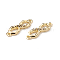 Brass Micro Pave Clear Cubic Zirconia Connector Charms&nbsp;KK-E068-VB388