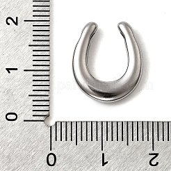 304ステンレスペンダント  馬蹄チャーム  ステンレス鋼色  16x14x3.5mm  穴：2x1.5mm&nbsp;STAS-B103-03P