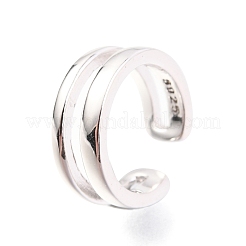 Anti-Tarnish Rhodium Plated 925 Sterling Silver Cuff Earrings&nbsp;EJEW-H124-07P