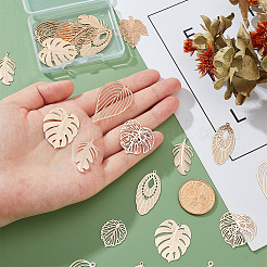 32Pcs 8 Style Brass Pendants&nbsp;KKC-PH0001-01