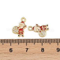 Brass Micro Pave Cubic Zirconia Charms&nbsp;KK-Z129-01G-04
