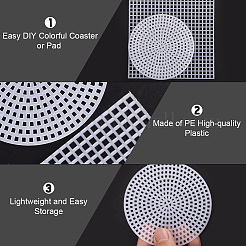 30Pcs 2 Styles DIY Flat Round & Square Plastic Canvas Shapes&nbsp;DIY-CP0012-40