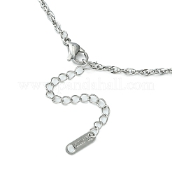 304ステンレススチールロープチェーンネックレス男性用女性用  ステンレス鋼色  15.87インチ（40.3cm）&nbsp;NJEW-YW0001-08