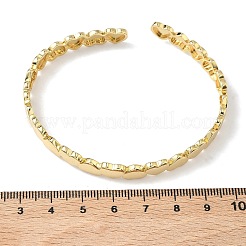 Heart Brass Cuff Bangles for Women&nbsp;BJEW-C144-01B-G