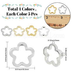 20Pcs 4 Colors Alloy Bead Frame&nbsp;FIND-SC0017-71