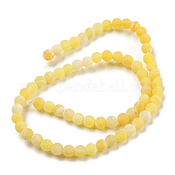 天然石クラック瑪瑙ビーズ連売り  染め  ラウンド  グレードA  ゴールド  6mm  穴：1mm  約63個/連  14インチ&nbsp;G-G055-6mm-6