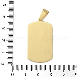 304ステンレスペンダント  長方形のチャーム  PVD真空メッキ  マット  ゴールドカラー  36.5x20x2.5mm  穴：9.5x5.3mm&nbsp;STAS-G346-46G
