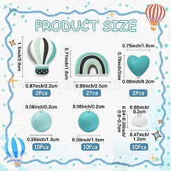 26Pcs Food Grade Eco-Friendly Silicone Beads&nbsp;SIL-YW0002-42A
