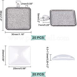 DIY Blank Square Pendant Making Kit&nbsp;DIY-NB0002-49