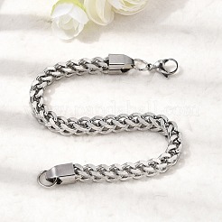 201 Stainless Steel Curb Chain Bracelets for Men&nbsp;STAS-T077-03P