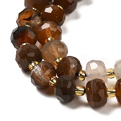 Natural Coffee Stripe Agate/Banded Agate Beads Strands&nbsp;G-P508-A02-01