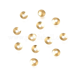 真鍮製ビーズキャップ  カドミウムフリーと鉛フリー＆ニッケルフリー  18KGP本金メッキ  3x0.6mm  穴：1mm&nbsp;KK-CBA1A60-17G