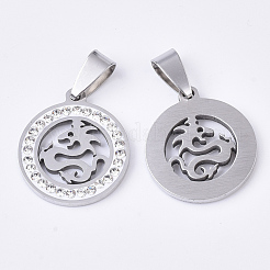 201 Stainless Steel Filigree Pendants&nbsp;STAS-N089-44P