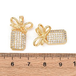 Brass Micro Pave Clear Cubic Zirconia Pendants&nbsp;KK-G543-19G-01