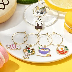 合金エナメルワイングラスチャーム  食べ物  ミックスカラー  44~58mm&nbsp;AJEW-JO00246
