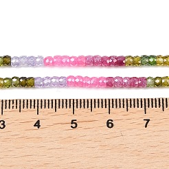 立方晶ジルコニアビーズ連売り  多面カット  ロンデル  カメリア  3.5x2.5mm  穴：0.6mm  約164個/連  14.57''（37センチメートル）&nbsp;ZIRC-P125-2x3mm-03