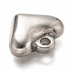 変色しない304ステンレススチールチャーム  ハート  ステンレス鋼色  11x12x3.5mm  穴：1.6mm&nbsp;X-STAS-H126-14P
