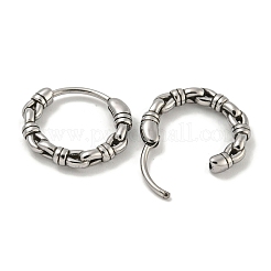 316サージカルステンレスフープピアス  リング  アンティークシルバー  14.5x2.5mm&nbsp;EJEW-D096-19H-AS