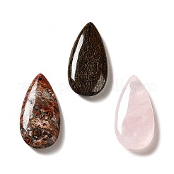 混合天然石ペンダント  ティアドロップチャーム  39~39.5x19~19.5x6.5~7mm  穴：1.2mm&nbsp;G-F731-04