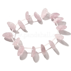 天然石ローズクォーツビーズ連売り  葉  トップ掘削  17~18x13~14x5~6mm  穴：0.9mm  約15個/連  8.07''（20.5センチメートル）&nbsp;G-P561-A01-01