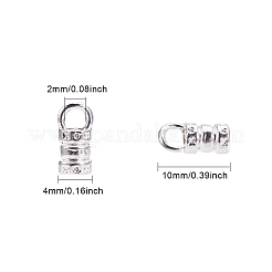 チベット風合金コードエンドパーツ  銀  10x4mm  穴：2mm&nbsp;PALLOY-NB0001-04S