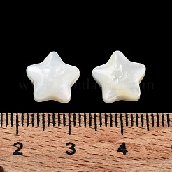 ナチュラルホワイトシェルビーズ  淡水シェル  スター  フローラルホワイト  10x10x4.5mm  穴：0.8mm&nbsp;SHEL-M020-02A