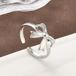 304 Stainless Steel Open Cuff Rings for Women&nbsp;RJEW-A079-11A-P