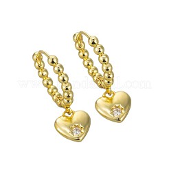 Valentine's Day Brass Pave Clear Cubic Zirconia Hoop Earrings&nbsp;WG143DC-01
