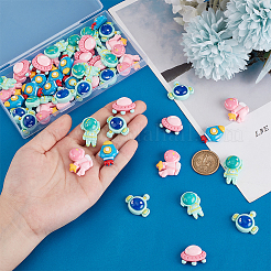 50Pcs 5 Styles Space Theme Opaque Resin Decoden Cabochons&nbsp;RESI-PH0002-20