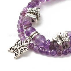 Mixed Stone Chip Beads Reiki Healing Multi-strand Bracelet&nbsp;BJEW-JB07052-M