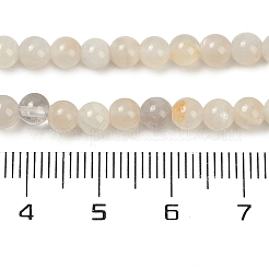 天然ホワイトムーンストーンビーズ連売り  ラウンド  4mm  穴：1mm  約90個/連  15.35インチ（39cm）&nbsp;X-G-D294-4mm-01