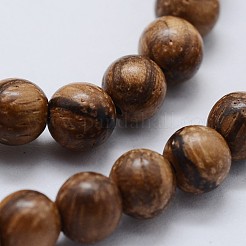 天然ウッドビーズ連売り  ラウンド  6~6.5mm  穴：1.5mm  約67個/連  14.4インチ（36.7cm）&nbsp;X-WOOD-F006-04-6mm