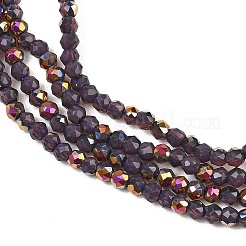 Electroplate Glass Beads Stradns&nbsp;EGLA-H114-01G