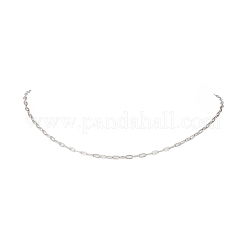 2.5mm 304ステンレススチールペーパークリップチェーンネックレス  変色しない  ステンレス鋼色  15.75インチ（40cm）&nbsp;NJEW-JN05503