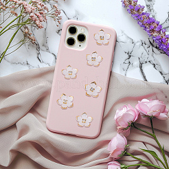 透明樹脂製桜ビーズキャップ50個  ゴールドライン入り  透明  23~23.5x23.5x5.5mm&nbsp;RESI-SC0006-97