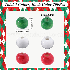 600Pcs 3 Colors Dyed Natural Wood Beads&nbsp;WOOD-SC0001-80