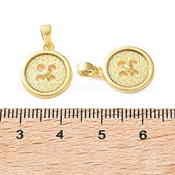 真鍮製チャーム  ボタンチャーム  18KGP本金メッキ  15x13x2mm  穴：5x2.5mm&nbsp;KK-CBA9FD2-04G