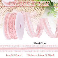 Chinlon Elastic Pleated Lace Trim&nbsp;OCOR-WH0060-44B