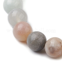 8MM Round Natural Flower Amazonite Beaded Stretch Bracelets&nbsp;BJEW-JB10217-03