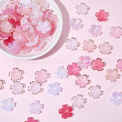 120 個 6 色のアクリルビーズキャップ  花  黄金の縁を持つ  ミックスカラー  17.5~18x18.5~9x5.5~6mm  穴：1.4~1.6mm  20個/色。&nbsp;OACR-BM0001-11B