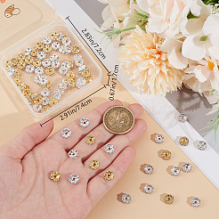 100Pcs 2 Colors Rack Plating Brass Rhinestone Spacer Beads&nbsp;KK-BBC0016-23B