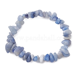 Dyed & Heated Natural Blue Aventurine Chip Beaded Stretch Bracelets for Men Women&nbsp;BJEW-JB12089-01
