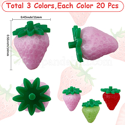 60Pcs 3 Styles PVC Strawberry Display Decorations&nbsp;DJEW-SC0001-31A