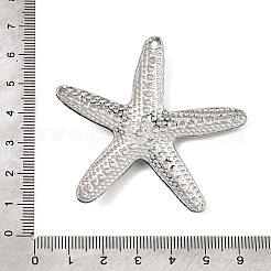 304ステンレススチール製、エナメル加工の大型ペンダント  ヒトデのチャーム  ステンレス鋼色  ミックスカラー  57x59x4.5mm  穴：1.8mm&nbsp;SA-CBAA487-09A
